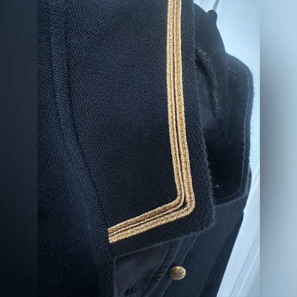 Lauren Ralph Lauren Midi Black Knit Sweater Dress High Collar Gold Accents Sz M - Picture 8 of 11